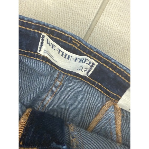 Free People We The Free Firecracker High Rise Flare Star Jeans 27 Texas Tux Blue - Picture 6 of 9